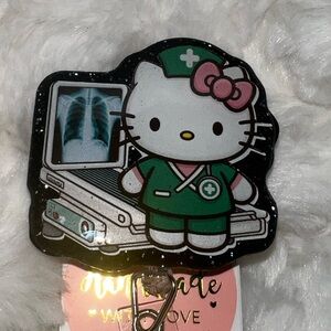 Hello Kitty x-ray tech nurse badge holder handmade